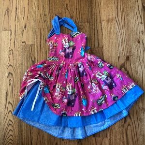 Custom Shopkins dress and matching hair clips